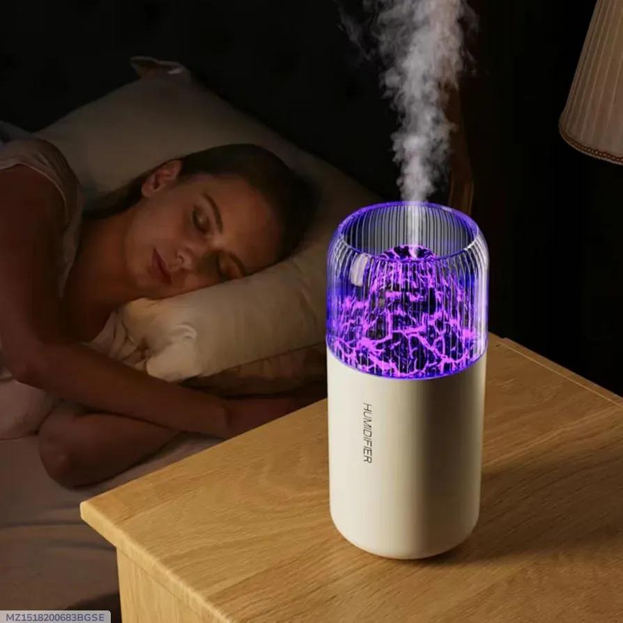 RGB Volcano Mist Humidifier – LED Night Light & Air Humidifier