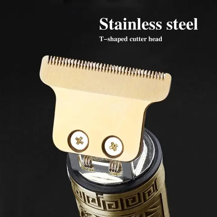 Dragon Engraved T-Blade Beard Trimmer - Rechargeable Hair Clipper