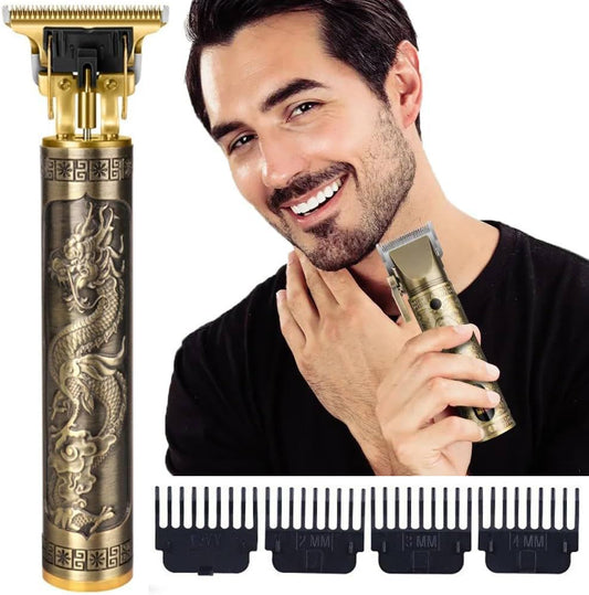Dragon Engraved T-Blade Beard Trimmer - Rechargeable Hair Clipper